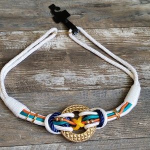 Color Trend 80s nylon rope gold hardware statement belt size medium/large